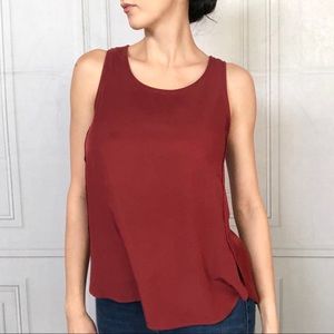 Sleeveless Dark Red Top